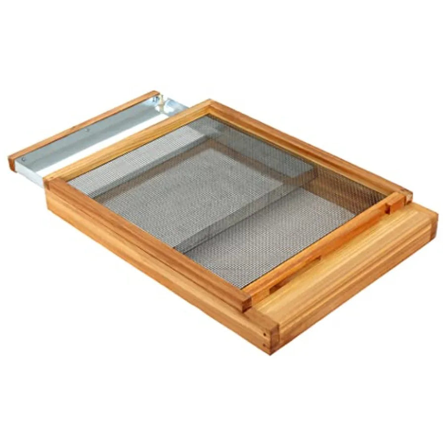 Honey Lake Langstroth Bee Hive Metal Screened Bottom Board Dipped in 100% Beeswax with Entrance Reducer, Screen Bottom Board fo