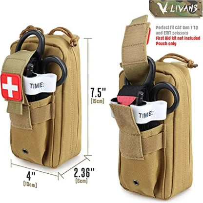 Tactical MOLLE Medical Pouch, Rip-Away EMT First Aid Pouch IFAK Trauma Kit Everyday Carry Survival Bag Include Cross Patch