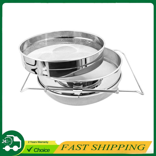 Double Sieve Stainless Steel Honey Strainer Filter Anti Corrosion Portable Beekeeping Equipment 5 Gallon Bucket Honey Collection