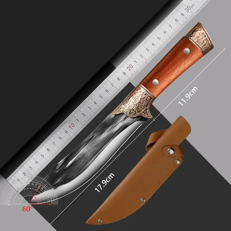 Fixed-blade skinning knife
