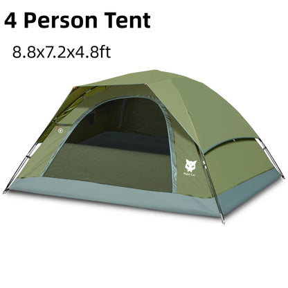 Night Cat Camping Tents 1 2 3 4 Persons with Unique Rainfly Backpacking Tent Easy Clip Setup Double Layers 2 Doors Waterproof Lightweight
