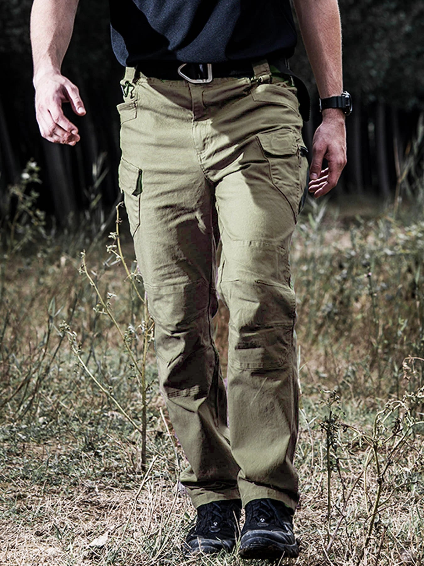 Men's Waterproof Breathable Outdoor Pants Large Pocket Tactical Sports Casual Overalls Pant XS-3XL