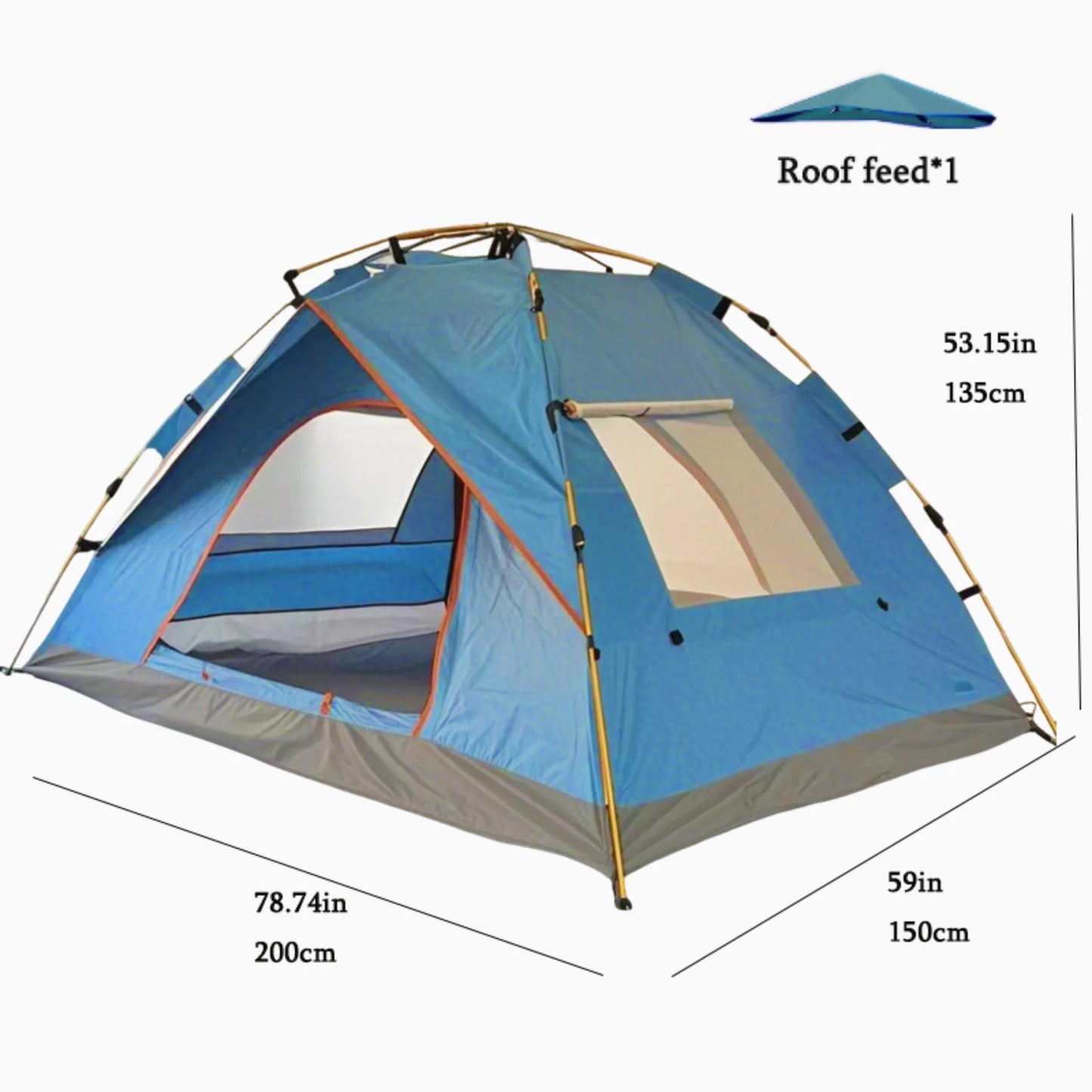 2-Person (blue)/4-Person (white), Extra-Large Tent with Mesh Screen, Lightweight Family Tent|Quick Setup for Park Picnics