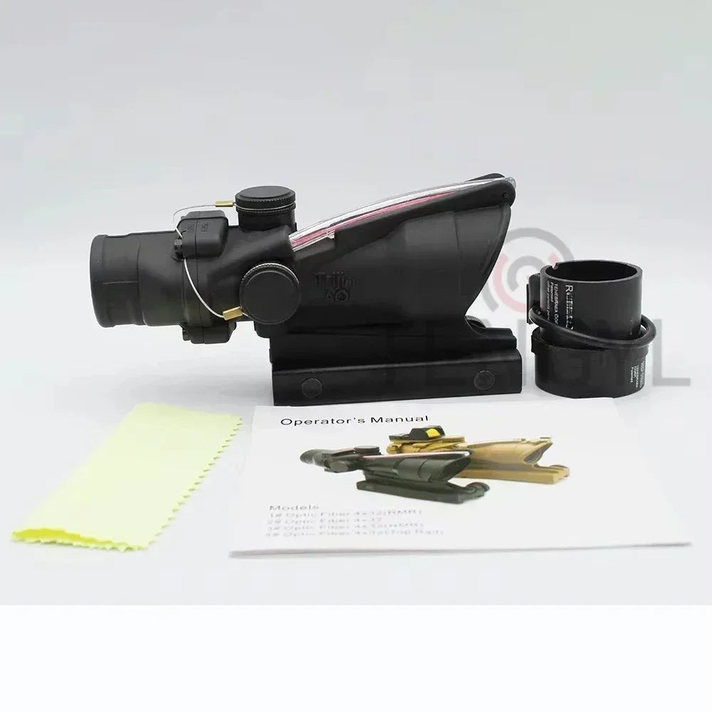 A OG 4x32 Hunting Fiber Illuminated Red Chevron Scope with Killflash and Embossed Logo Rifle Scope Ar 15