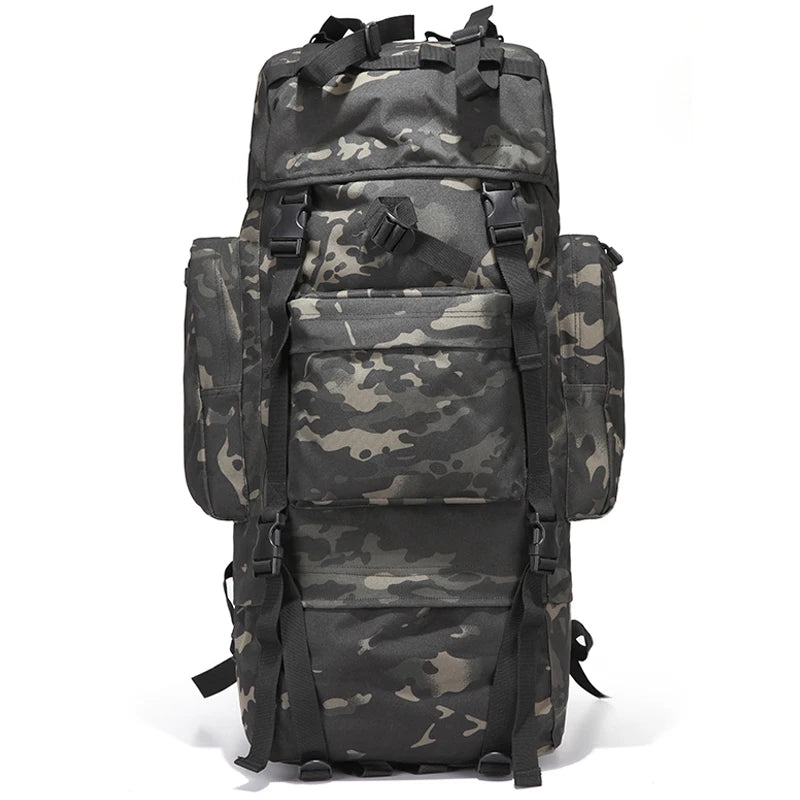 70L Backpack Waterproof Oxford 1000D Mountaineering Backpacks Casual Wear-resisting Camouflage Bag