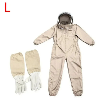 1 Set Professional Ventilated Full Body Beekeeping Suit With Gloves