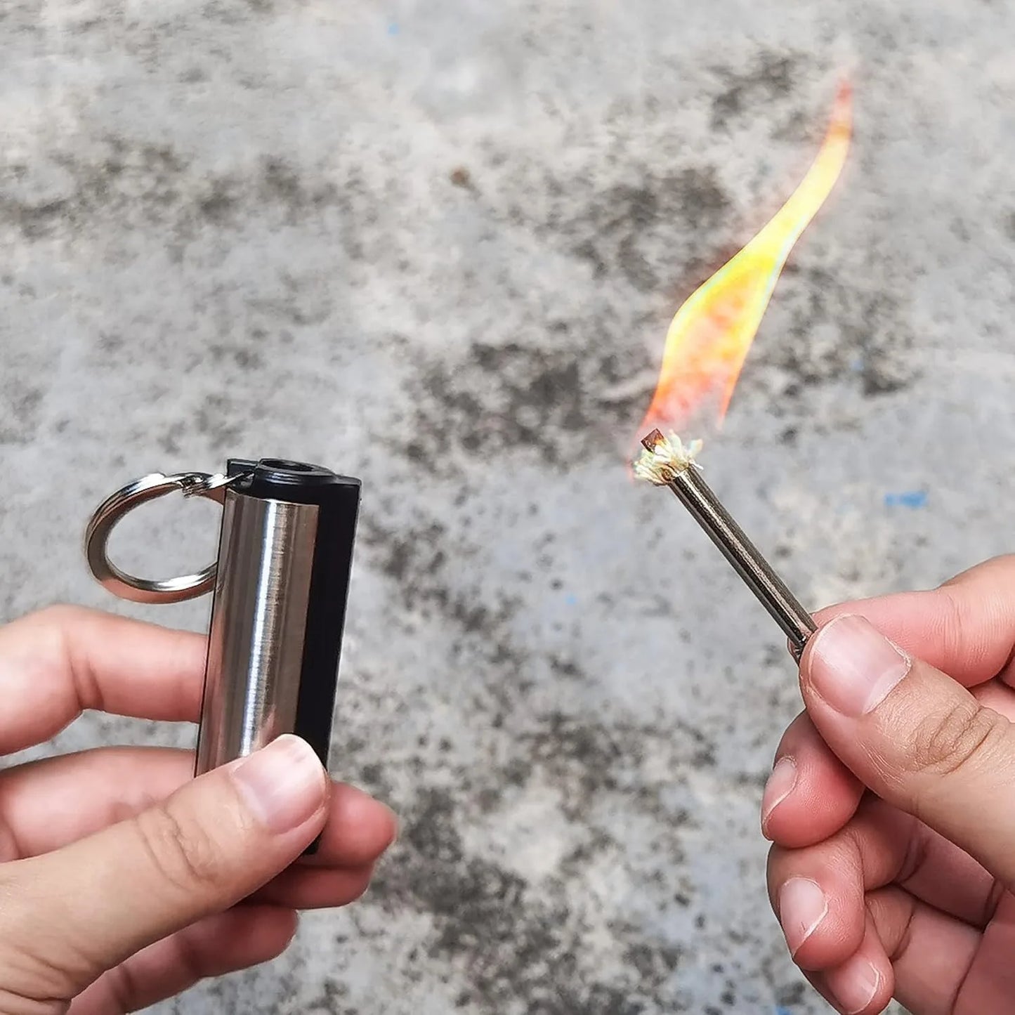 1-5-pack Magnesium flint set, waterproof emergency flint keychain lighter for outdoor survival