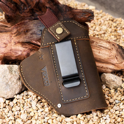 OPOCO Genuine Crazy Horse Leather 1911 Holster IWB OWB Concealed Carry Belt Clip Left Right Hand Universal Pistol Holster