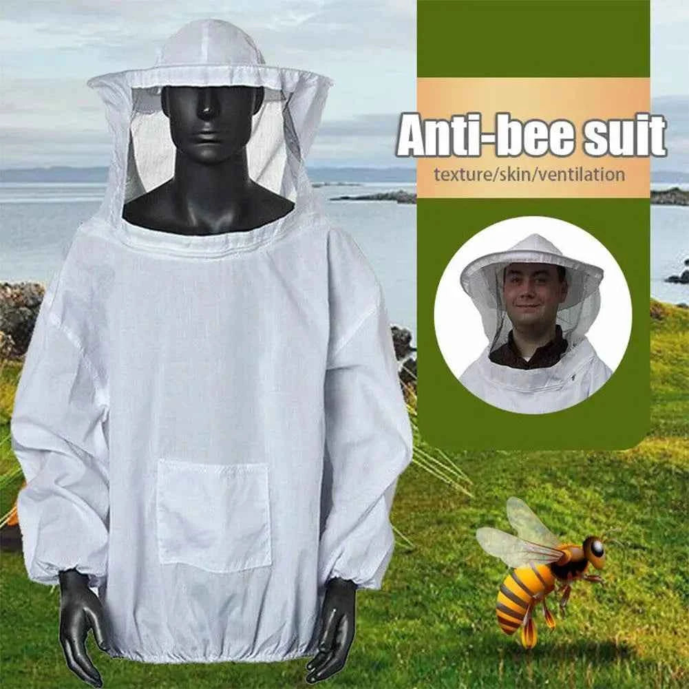 Protective Beekeeping Jacket Veil Smock Equipment Beekeeping Hat Sleeve Beekeeper Suit Apiculture Bee Dress