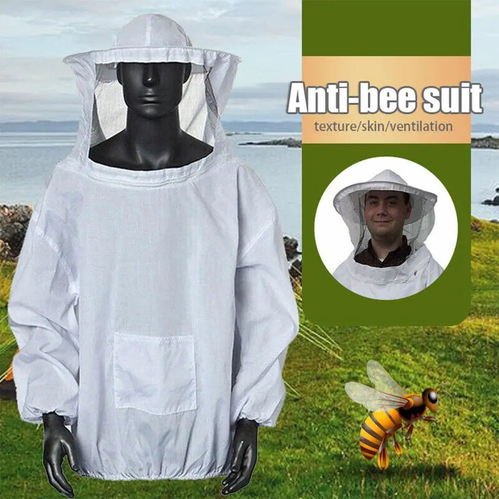 Protective Beekeeping Jacket Veil Smock Equipment Beekeeping Hat Sleeve Beekeeper Suit Apiculture Bee Dress