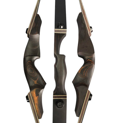 60'' Black Hunter Archery Recurve Bow 40-60lbs Bamboo Core Limbs Wooden Riser for Right Hand American Hunting Split Takedown Bow