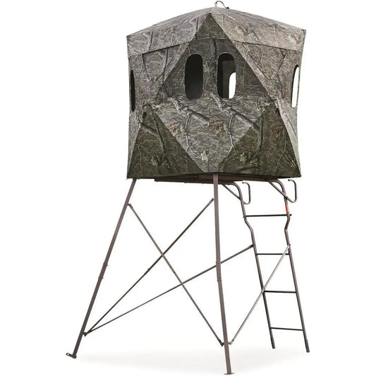 Two-Person 4x4 Elevated Hunting Blind with Tripod Stand, Hunting Gear Accessories Included