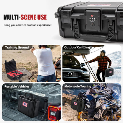 Hard Pistol Case, Waterproof Shockproof Lockable Handgun Case with Foam, TSA Compliant Travel Case for Semi-Auto Pistols and Revolvers