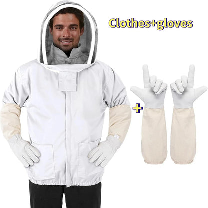 Beekeeping Clothing Veil Hood Gloves Hat Cloth Jacket