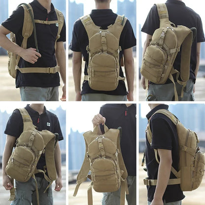 Lightweight Tactical Backpack Water Bag Camel Survival Backpack Hiking Hydration Pouch Rucksack Camping Bicycle Daypack