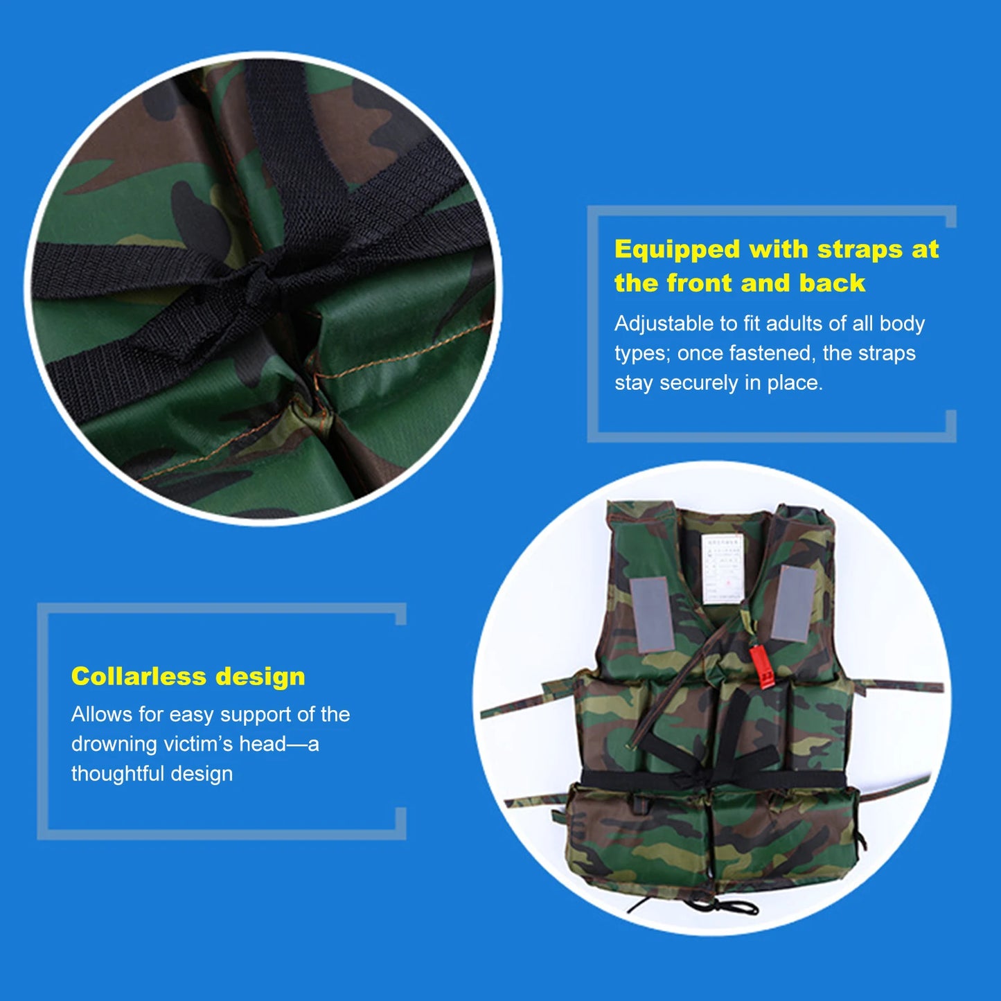 Fishing Swimming Life Vest Buoyancy Aid Polyester Floating Foam Snorkel Vest for Boating Fishing Kayaking SUP Paddleboarding