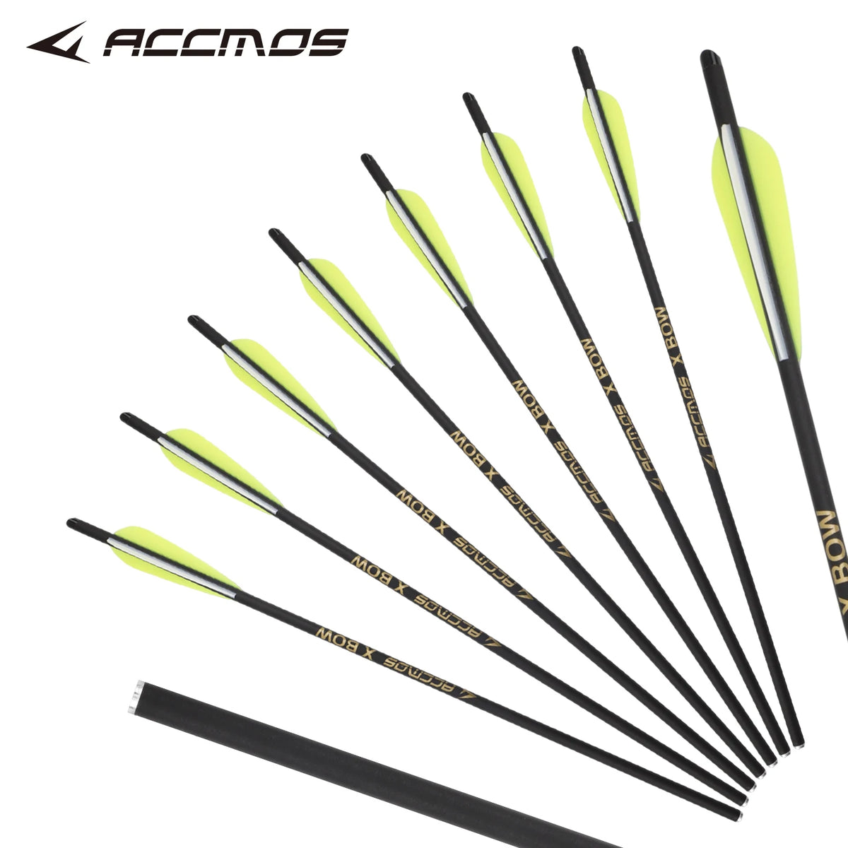 16/18/20/22 Inches ACCMOS 8.8mm Mixed Carbon Crossbow Arrows with Nock & Inserts Archery Hunting Bolts 12pcs