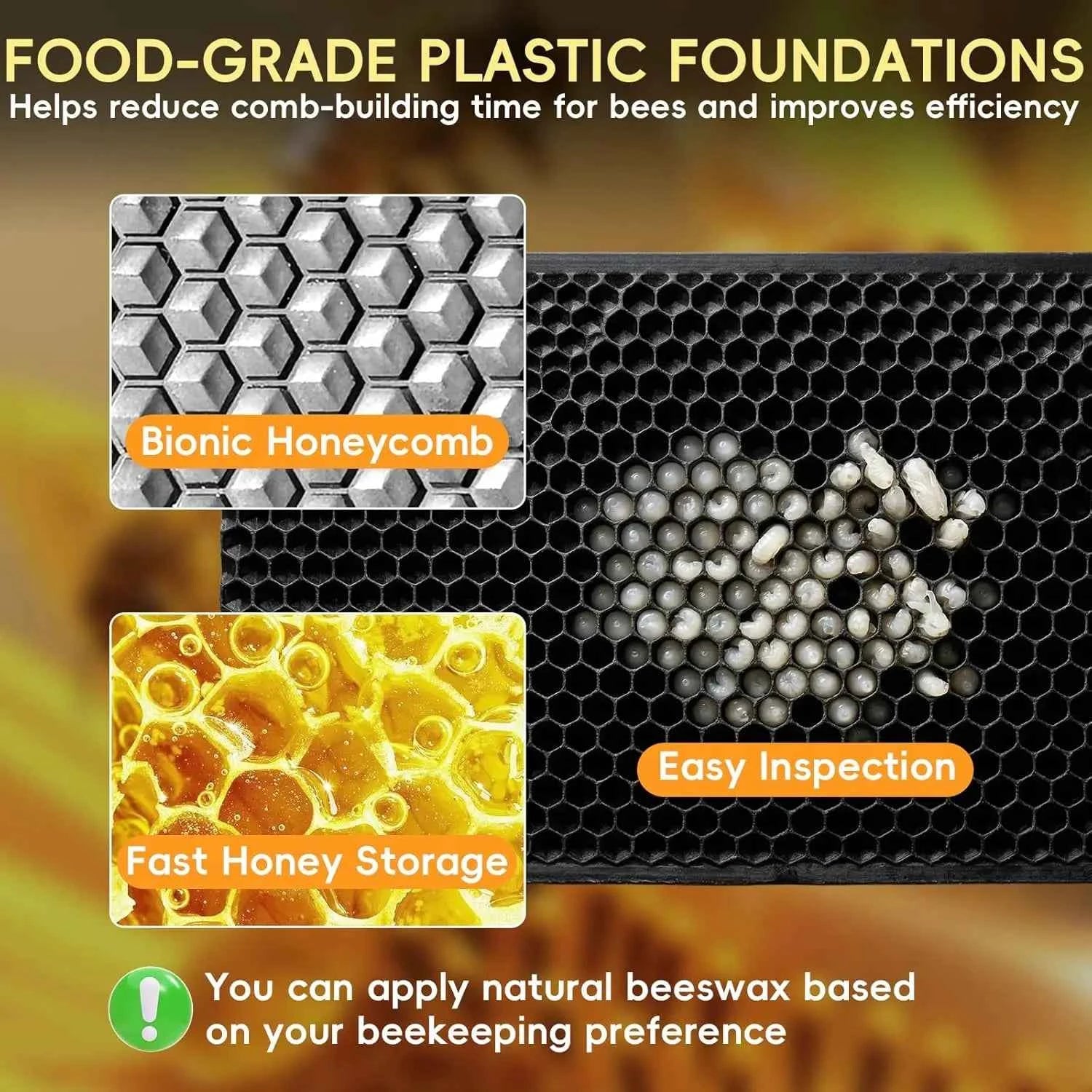 Langstroth 10 Frame Beehive Beeswax Coated, Complete Bee Hive Boxes Starter Kit Includes 2 Deep Hive Boxes and 1, Customized