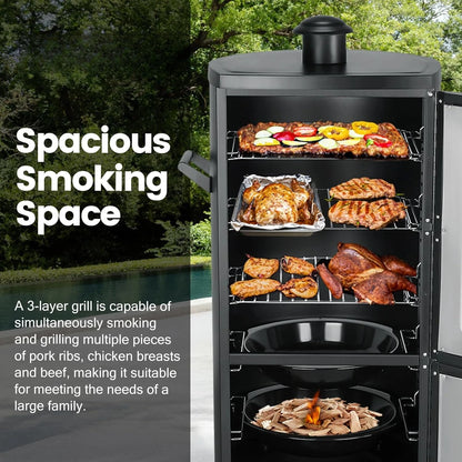 Propane Smoker, Vertical Smoker with Three Removable Shelves