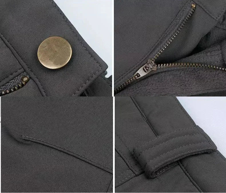 Tactical Sets Mens Thicken Outdoor Soft Shell Warm Fleece Jackets Waterproof Wear Resistant Multi Pocket Pants Hunting Clothes