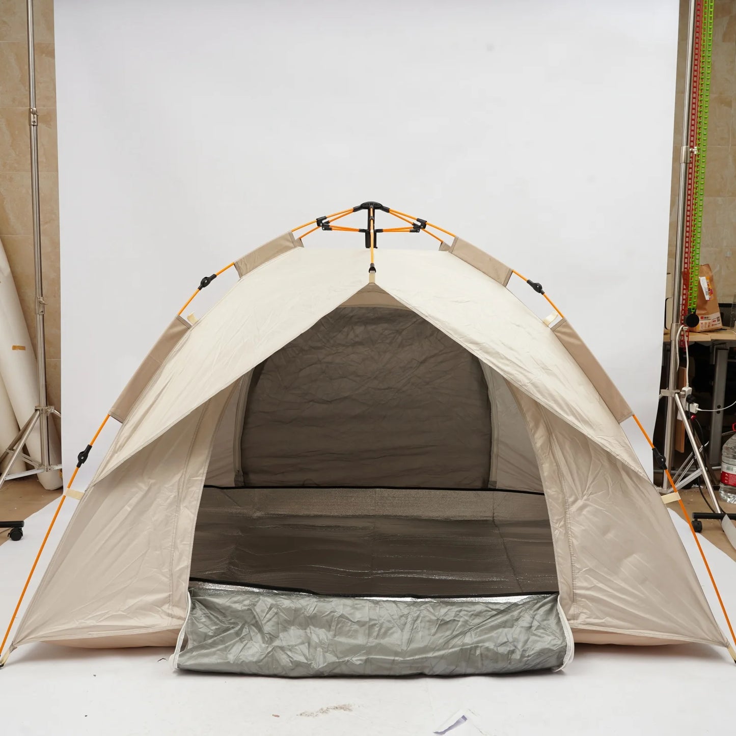 2-3 Person Automatic Pop Up Tent Instant Spring Quick Setup Waterproof Oxford Cloth UPF 50 Sun Protection Breathable Mesh Window Wind Ropes Ground Nails Compact Fold Portable Outdoor Shelter For Backyard Festival Beach Campin