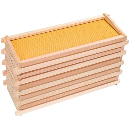 Medium Super Box Wooden Beehive Frames and Beeswax Dipped Plastic Foundations for Beekeeping Unassembled