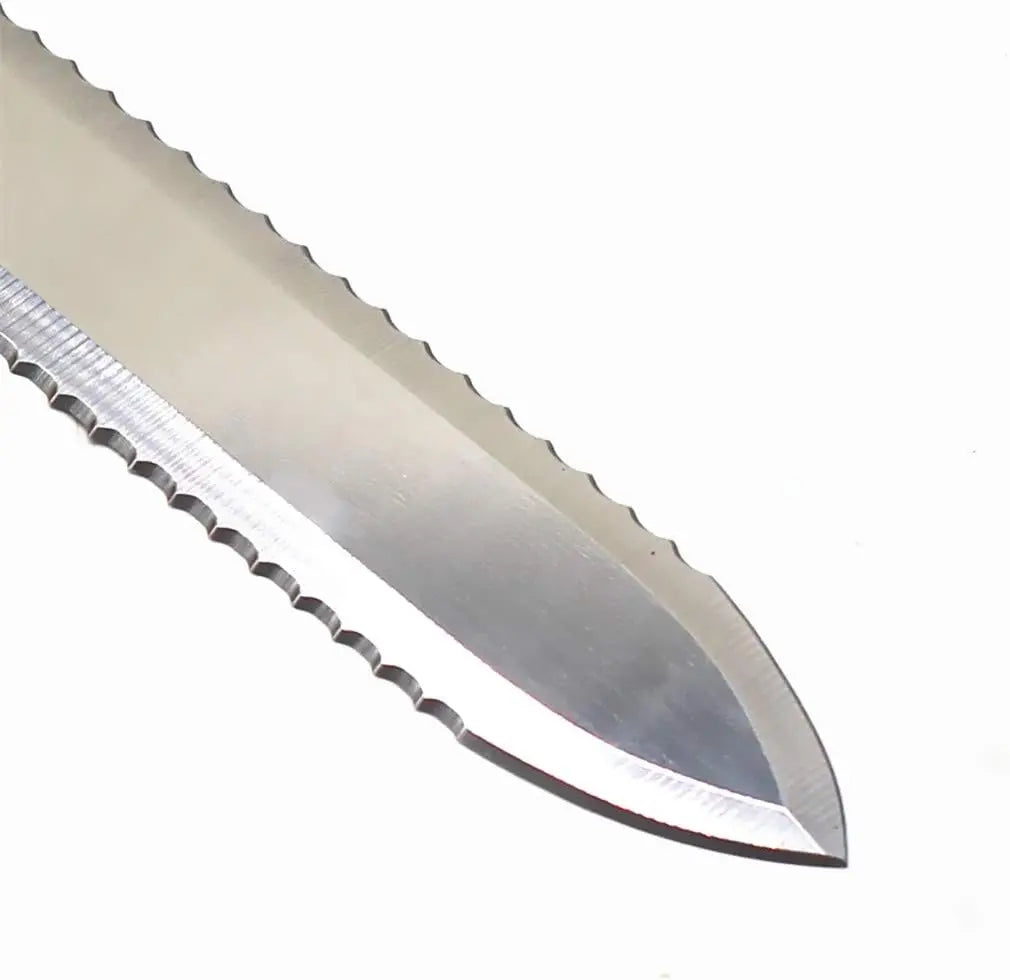 Serrated Uncapping Knife with Wooden Handle, 16" Stainless Steel Beekeeping Tool for Efficient Wax Removal
