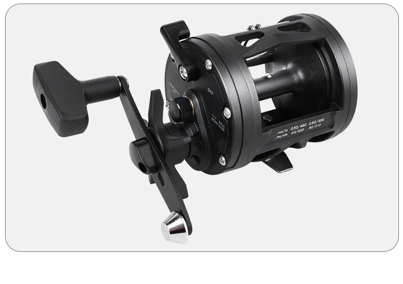 BILLINGS Trolling Drum Fishing Reels 33LB Max Drag 3.8:1 Gear Ratio High Toughness Body Freshwater & Saltwater Universal Bait Caster Fishing Reel
