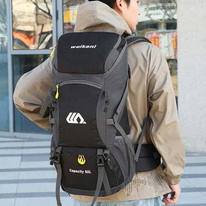 50L Travel Backpack Camping Men Large Hiking Bag Waterproof