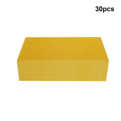 30 Pcs Bee Hive Foundations Beehive Frames Natural Pure Beeswax for Faster Comb Building & Higher Honey Yield 7.68x16.34 Inch