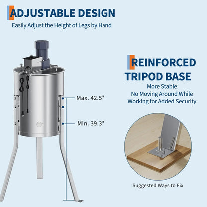 4 Frame Honey Extractor Spinner Electric Beekeeping Centrifuge