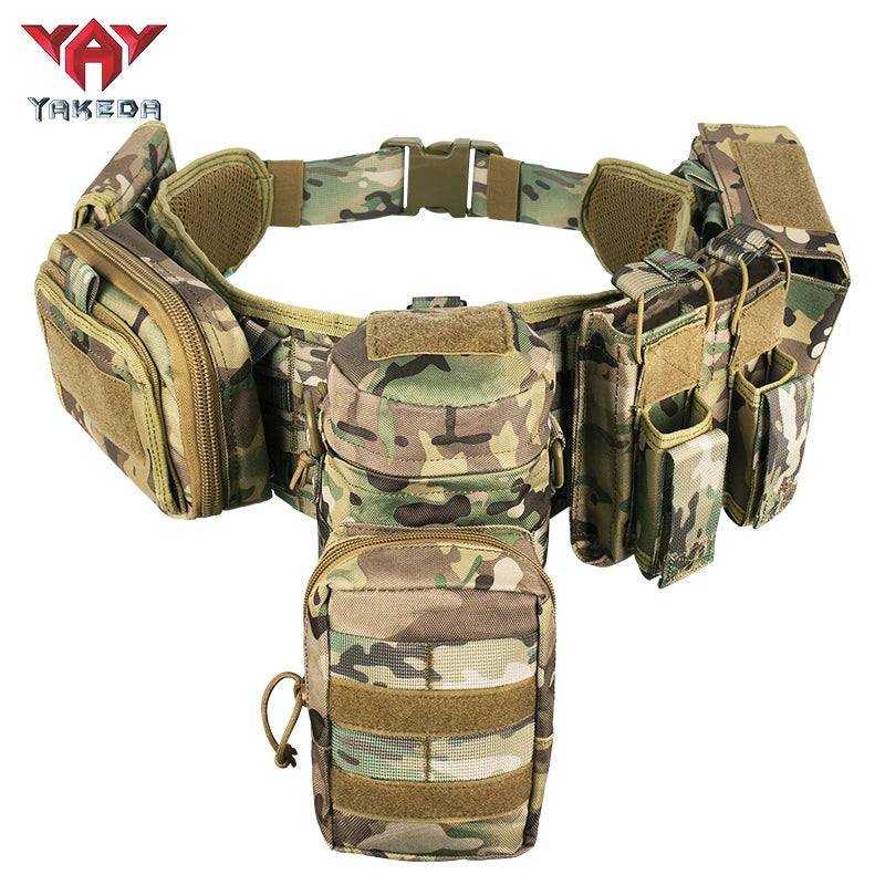 YAKEDA Tactical Battle Belt Duty Belt Law Enforcement Utility Belt Police Belt 7 in 1 Set