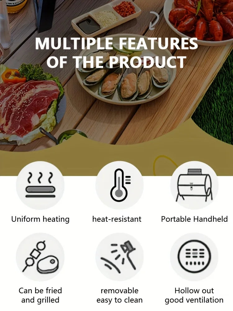 KL1 Cast Iron Oven Fireplace Charcoal And Alcohol Stove Barbecue Family Outdoor Picnic Water Tea Boiling Stove Garden Camping