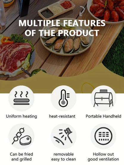 KL1 Cast Iron Oven Fireplace Charcoal And Alcohol Stove Barbecue Family Outdoor Picnic Water Tea Boiling Stove Garden Camping