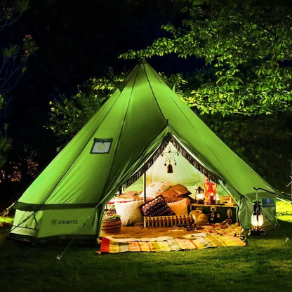 Family Outdoor Canvas Bell Yurt Tent with Stove Jack