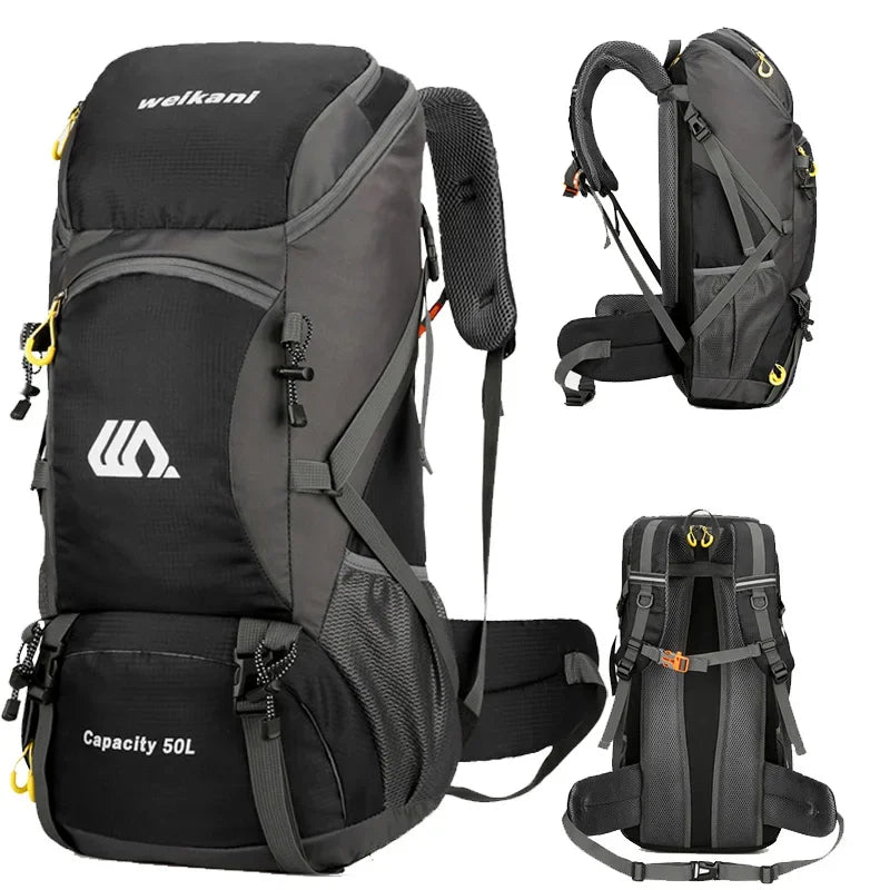 50L Travel Backpack Camping Men Large Hiking Bag Waterproof