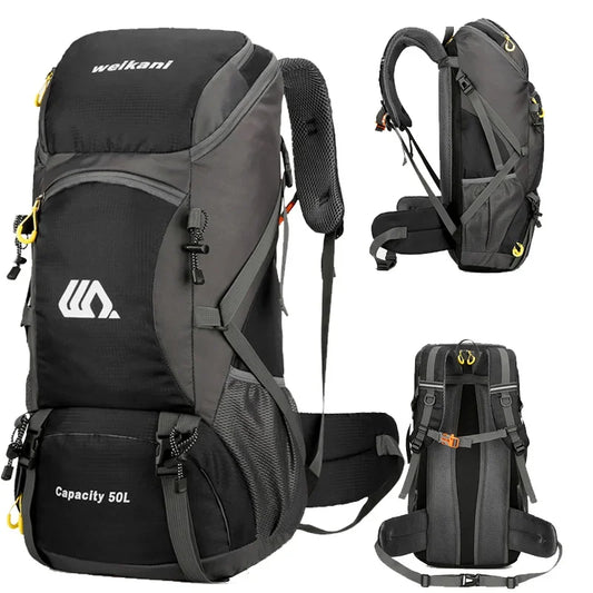 50L Travel Backpack Camping Men Large Hiking Bag Waterproof