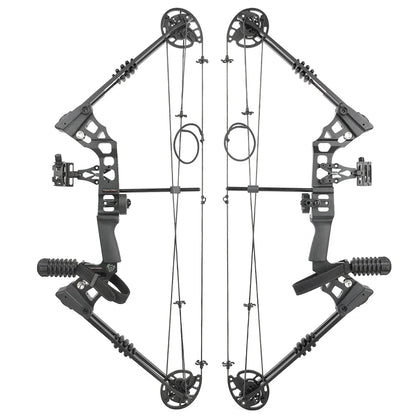 Compound Bow Arrow Set with Spine 500 Carbon Arrows 20-70lbs Adjustable Draw Weight 320FPS High-Strength Alloy Handle RH/LH for Adults Beginners Hunting Shooting Target Practice Outdoor Sports Accessories