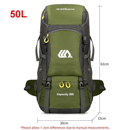 50L Travel Backpack Camping Men Large Hiking Bag Waterproof