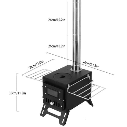 Outdoor Camping Wood-burning Stove Wood Burner Stainless Steel Foldable