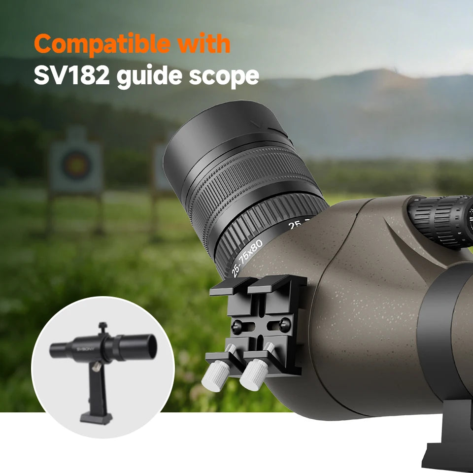 Svbony SV29 Spotting Scope 25-75x80mm FMC 57° Wide Angle Removable 1.25" Eyepiece Telescope for Target Shooting Archery