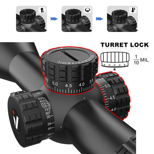 VictOptics S4 4-16x44 SFP Riflescope, Crystal Clear Optics, With Turret Lock Feature, Wide Field of View, For Air Guns & Fire Arms