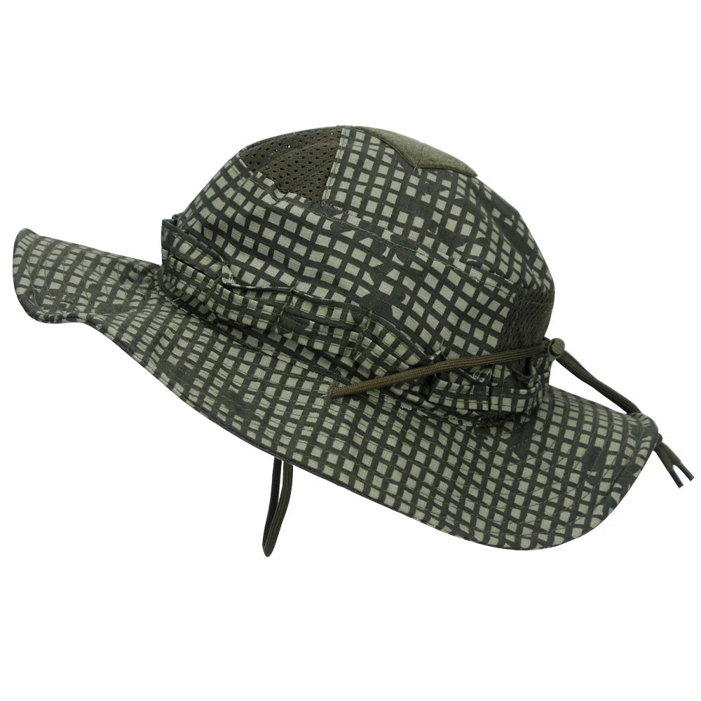 1pc/5pcs Camo Boonie Hat Sunscreen Breathable Bucket Hat Men's Outdoor Hiking Hunting Fishing Windproof Fisherman's Hat
