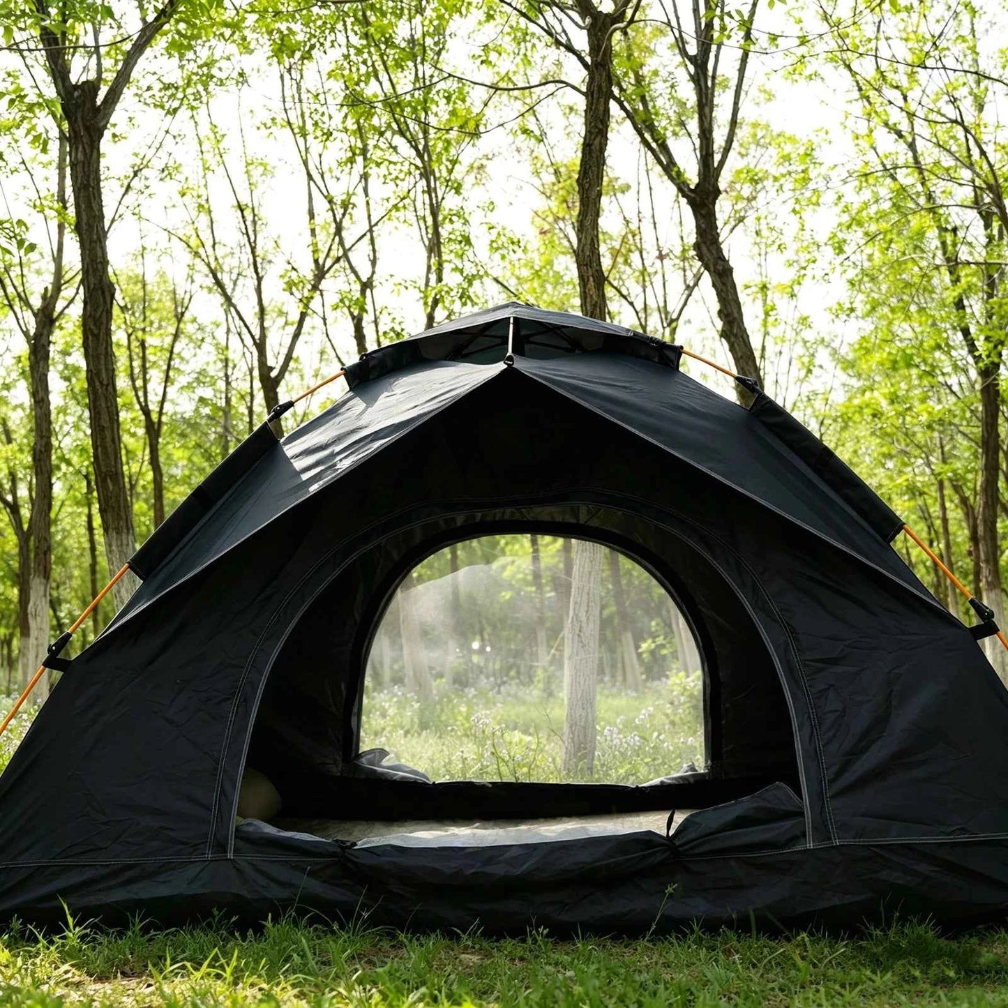 PAKICETUS 1-3 Person Pop Up Camping Tent, 60s Fast Setup Dual Door Portable Dome Tent with Storage Bag for Backpacking Hiking Outdoor Backyard Use