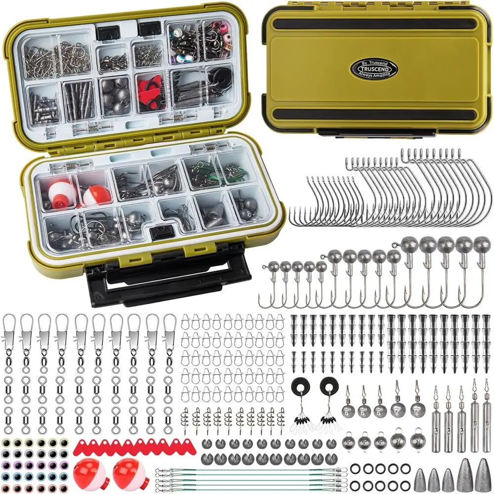Essential Fishing Kit with Tackle, Sinkers, Hooks, Swivels, and Lures for Beginners