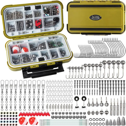 Essential Fishing Kit with Tackle, Sinkers, Hooks, Swivels, and Lures for Beginners