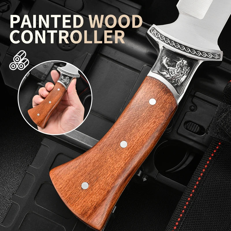 Outdoor Hunting Knife Camping High-Quality Professional Self-Defense Multi-Functional Portable Carnivorous Straight Knife, 12 in