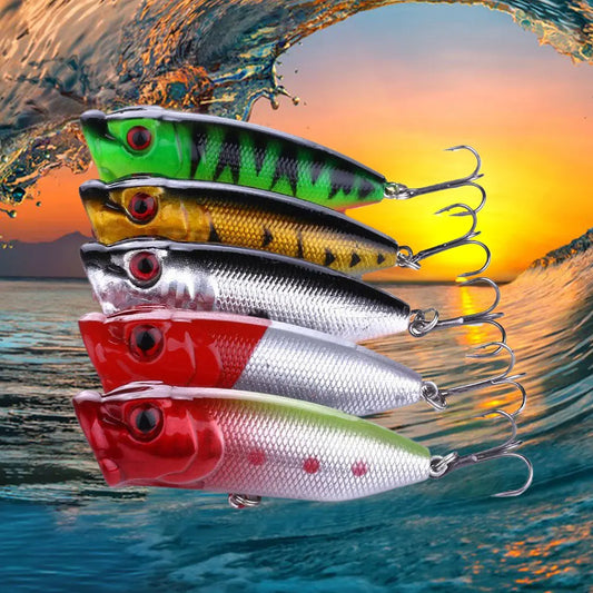5Pcs Popper Fishing Lures Crankbait