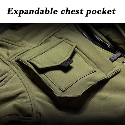 Tactical Sets Mens Thicken Outdoor Soft Shell Warm Fleece Jackets Waterproof Wear Resistant Multi Pocket Pants Hunting Clothes