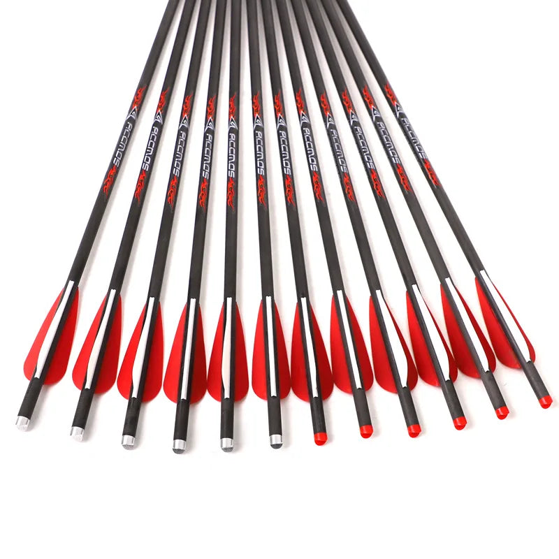 Pure Carbon Arrows 16 17 18 20 22 inch Crossbow Bolts with Arrow Feather Arrowheads for Archery Traditional Bow Hunting Shooting